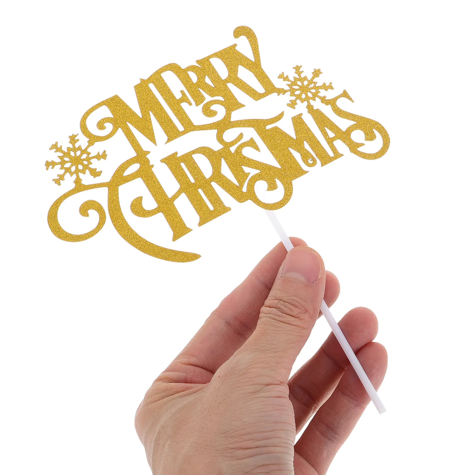 12Pcs Creative Paper Cake Picks Holiday Snow Letter Theme Cupcake Topper for Cakes Desserts Ice Cream Decor view 3