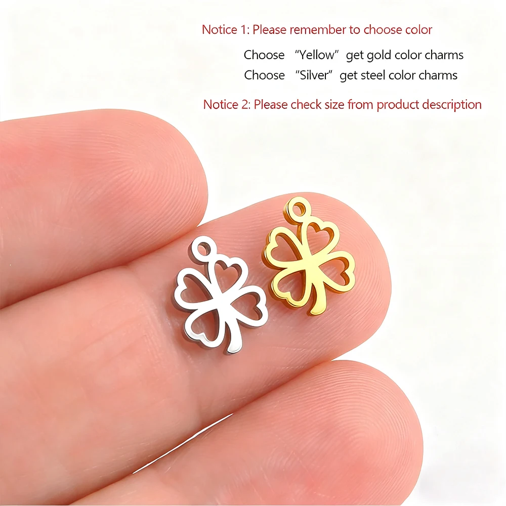 5pcs Mini Lucky Clover Charms for DIY Jewelry Making