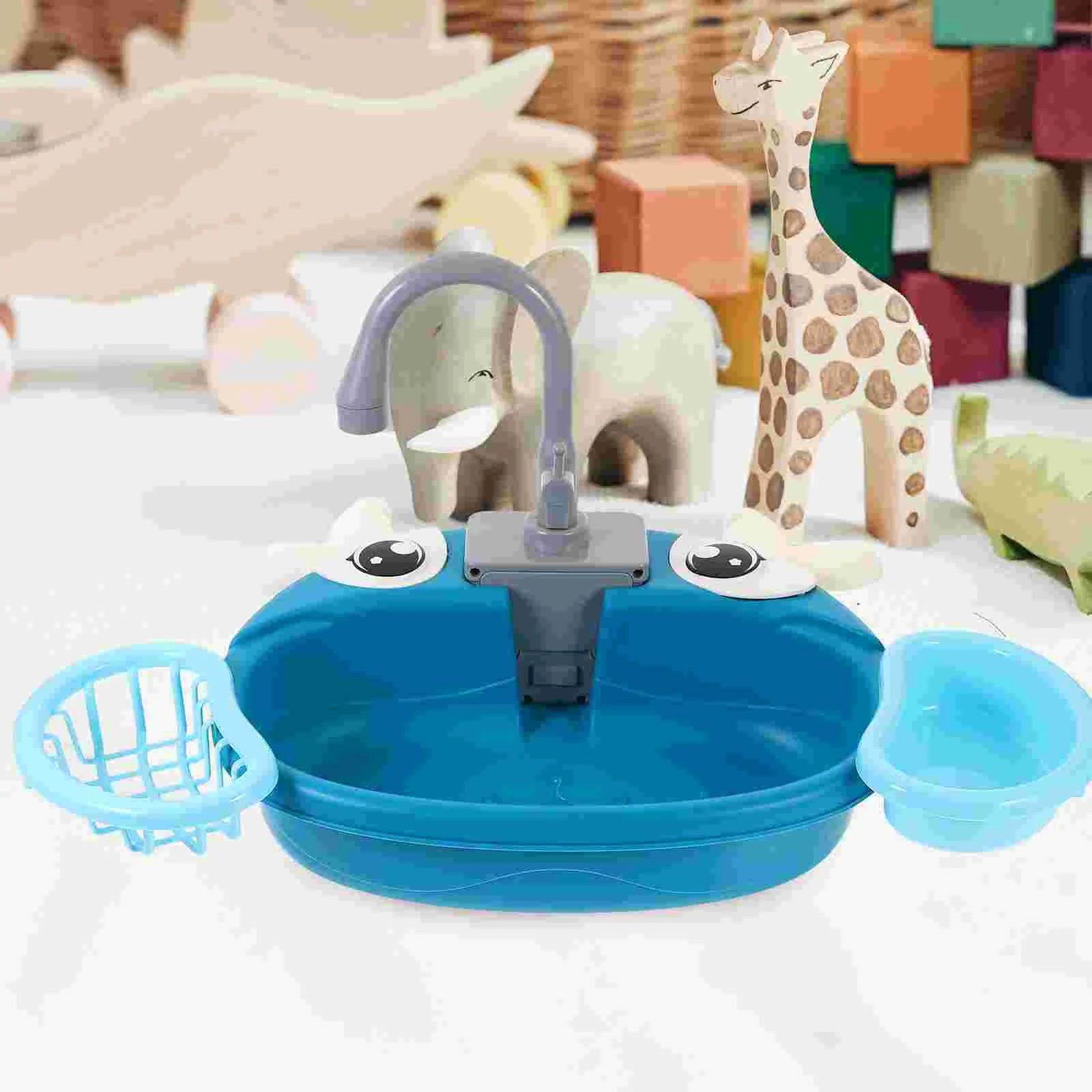 Kids Sink Toy Electric Pretend Play Kitchen Water Toy Realistic Dishwashing Safe Plastic Unique Water Circulation for Children