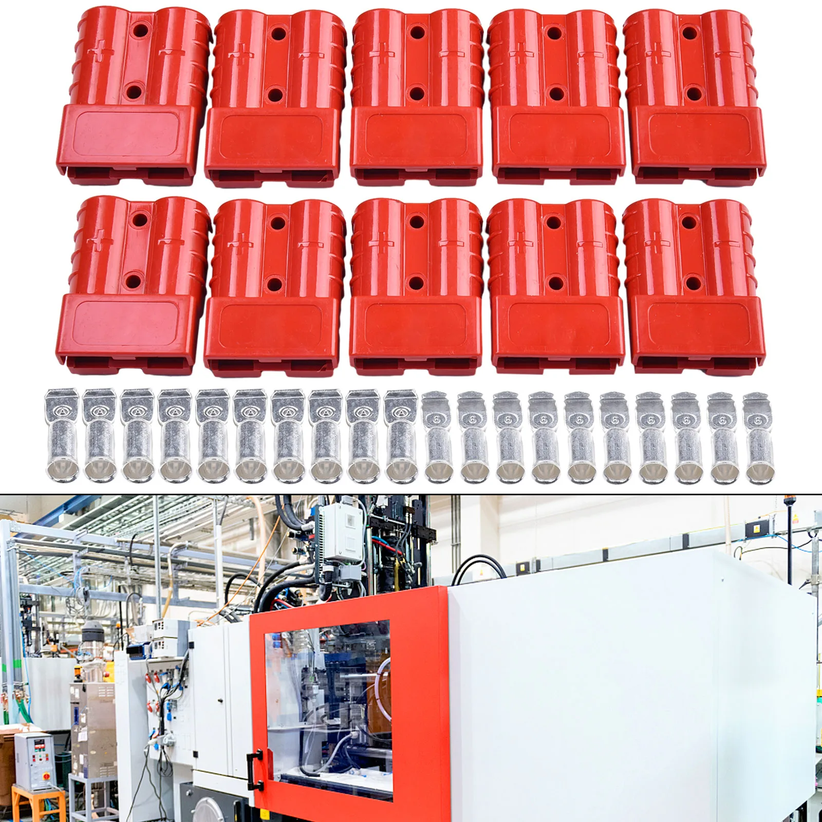10PCS 50A 6AWG Style Connector Red Black For 12V 24V DC Power Tool Solar Panel Battery Wire Cable Connection