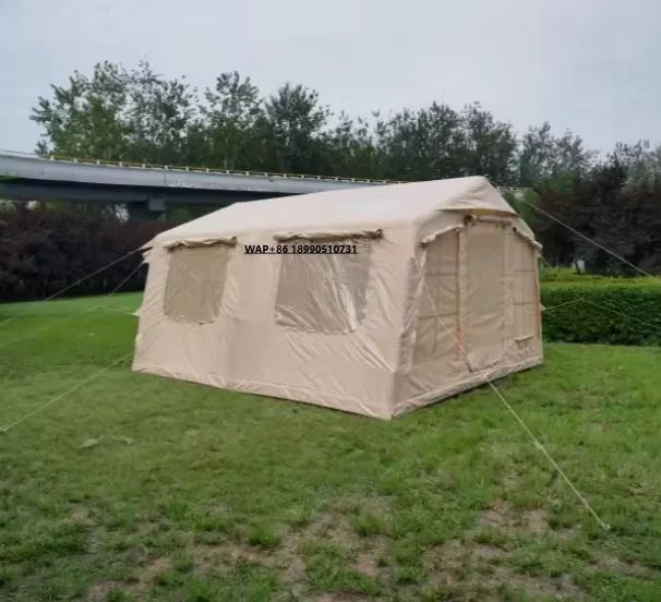 

Large Space Beige Commercial Camping Inflatable Tent, Oxford Cloth Material Outdoor Waterproof Camping Inflatable Tent
