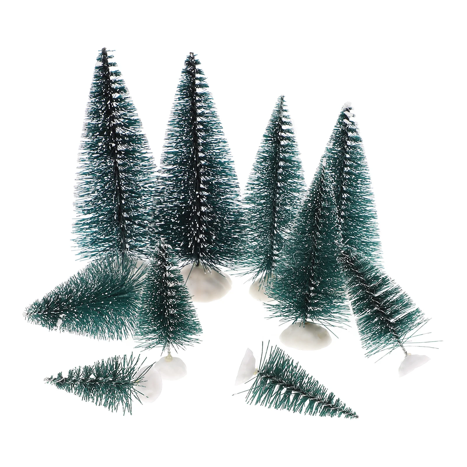 

10 Pcs Christmas Tree Mini Tabletop Home Decor Dark Green Holiday Desktop Decoration Ornament