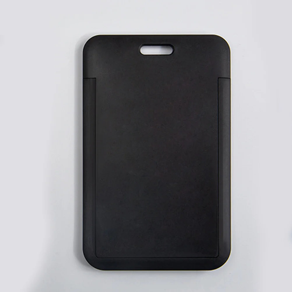 

10pcs Vertical Badge Holder Clear Plastic Id Card Sleeve For Work Access Cards Lanyard Compatible Abs Material Office