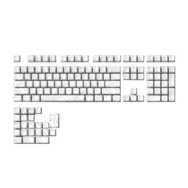 131 Keys PBT Keycaps Set Thermally Sublimated Side Engraved Transparent Keycaps For Gaming Keyboard