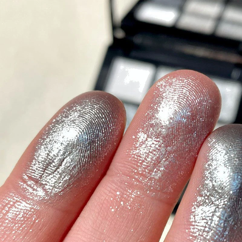 Paleta Cieni do Powiek Smoky, Matowe Perłowe Czarne Białe Szare Srebrzyste Cienie do Powiek, Gotycki Makijaż Długotrwały Brokatowy Puder