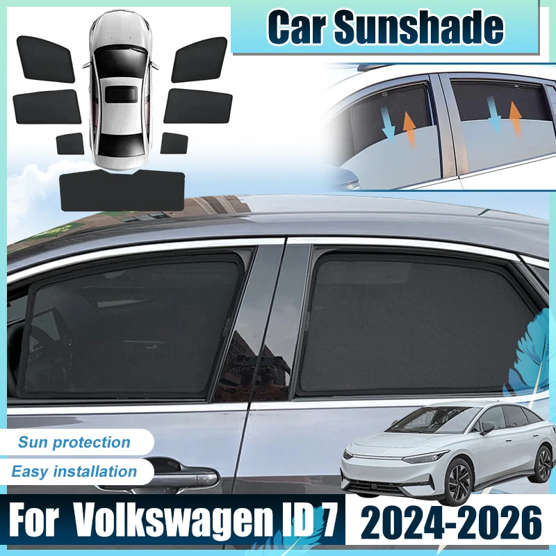 

For Volkswagen ID 7 Accessories VW ID7 ID.7 2024 2025 2026 Car Front Rear Window Sun Shades Mesh Covers Anti UV Visors Heat Net