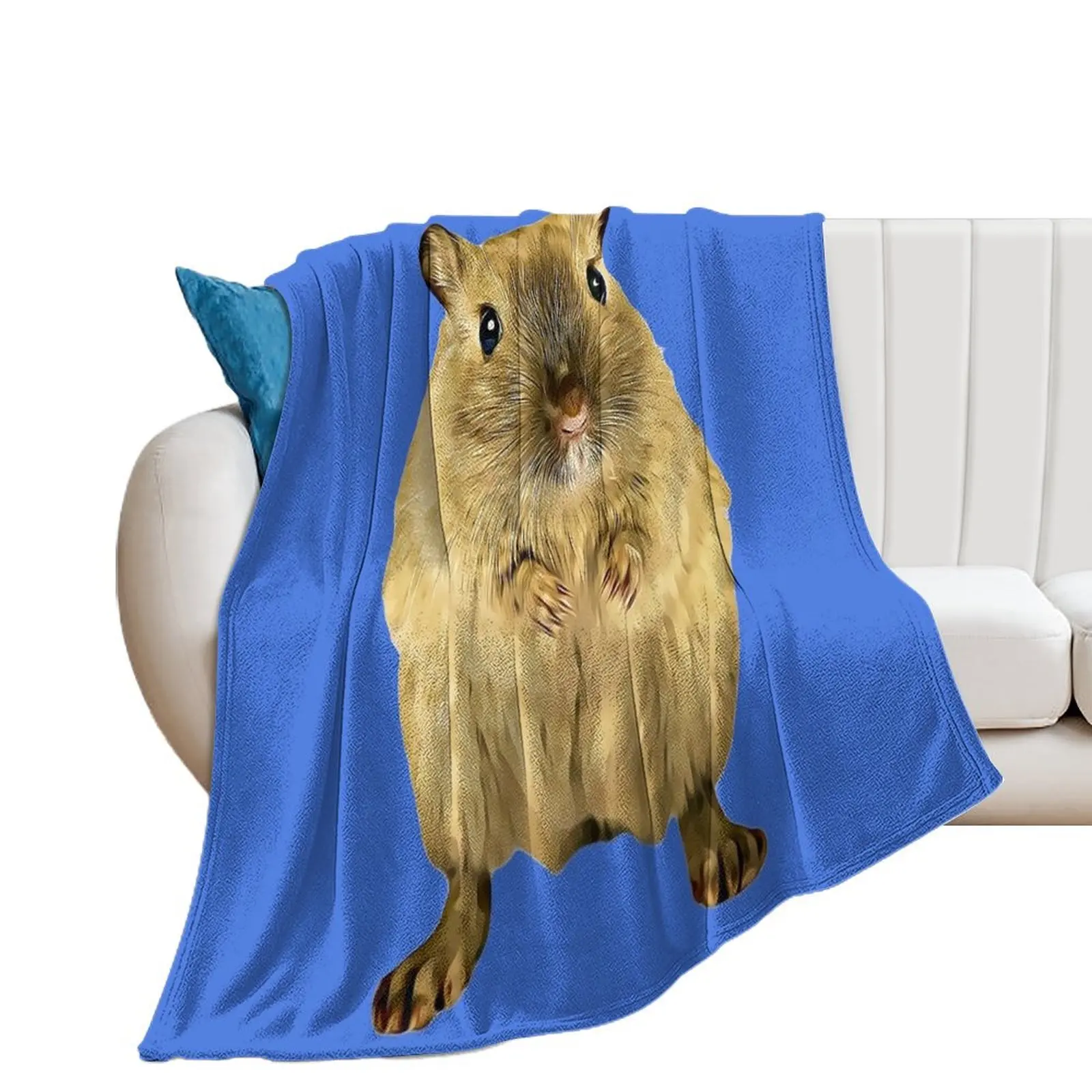 Gerbil Cartoon Throw Blanket Heavy Loose Picnic Bed linens Blankets