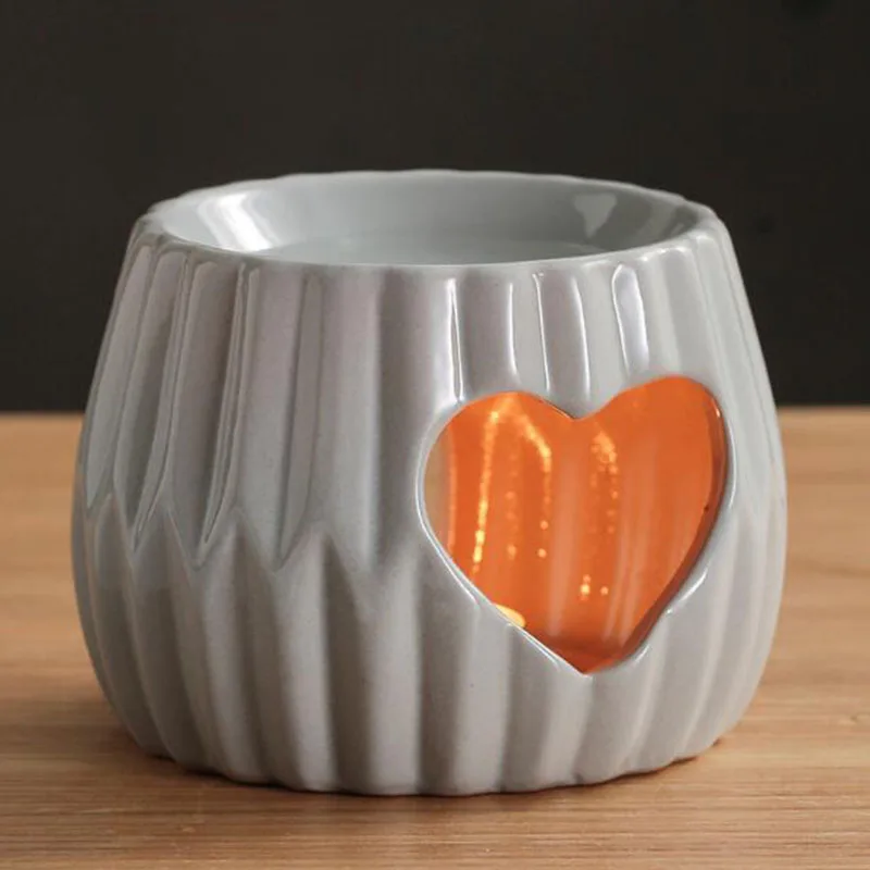 Creative Hollow Heart Essential Oil Burner Aroma Burner Tealight Holder Spa Meditation Bedroom Home Decor Gift Ornament