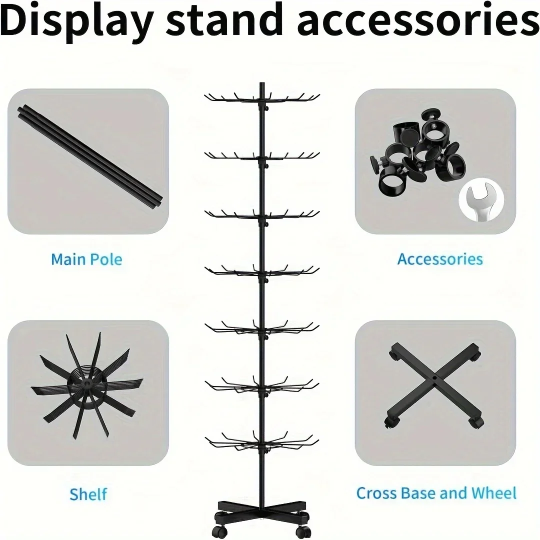 7 Layer Store Display Stand Spinner, Jewelry Key Chain, Socks and Hats, Toy Display Removable Store Spinner