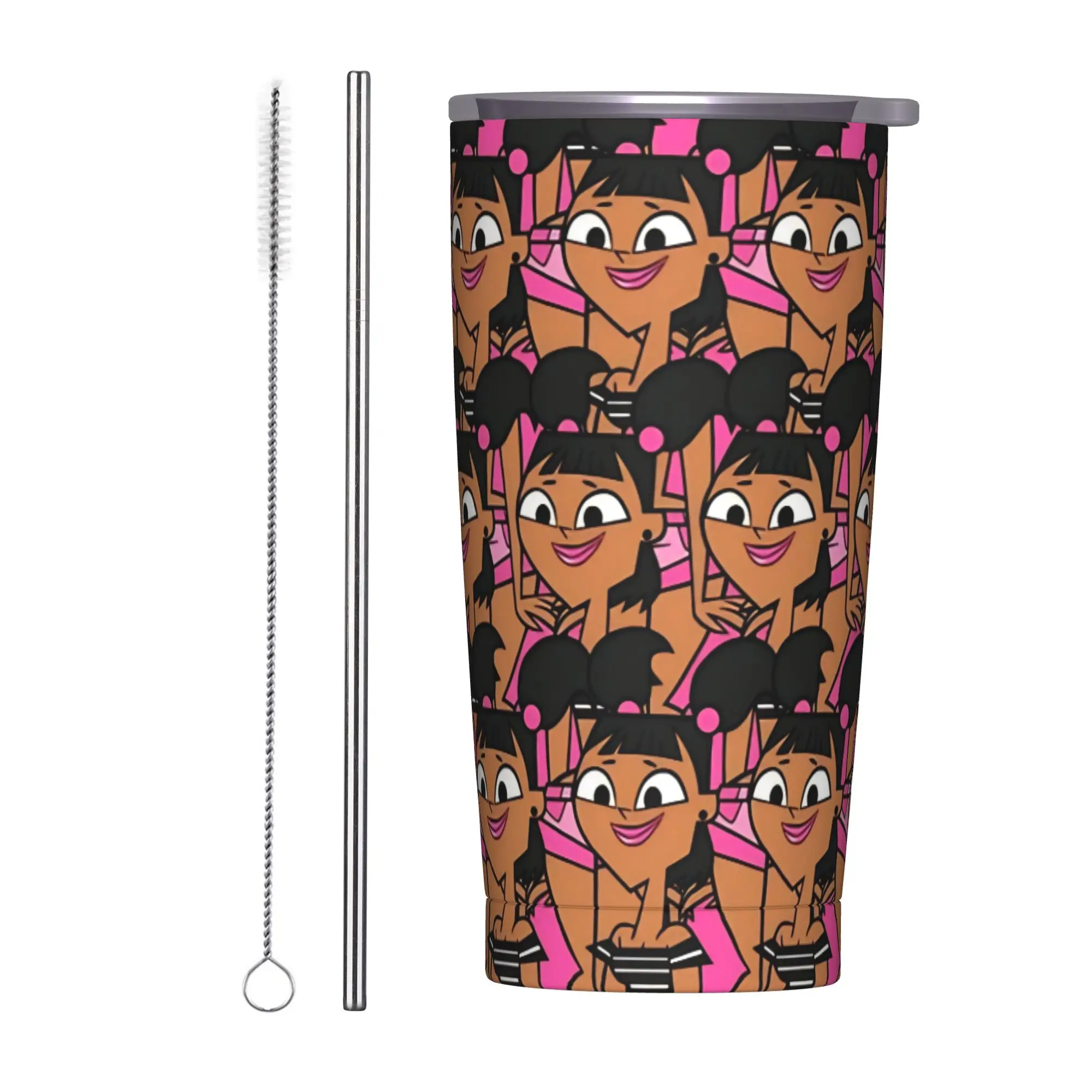 Totals Dramas Katie Insulated Tumbler with Straws Lid  Stainless Steel Coffee Mugs Outdoor Portable Hot Cold Drinks Cups, 20oz