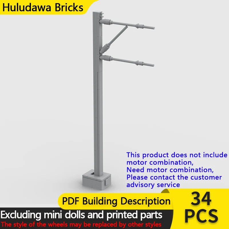 

City Street View Model MOC Building Bricks Overhead Contact Line Modular Technology Children Holiday Gifts Assemble Toys Suit