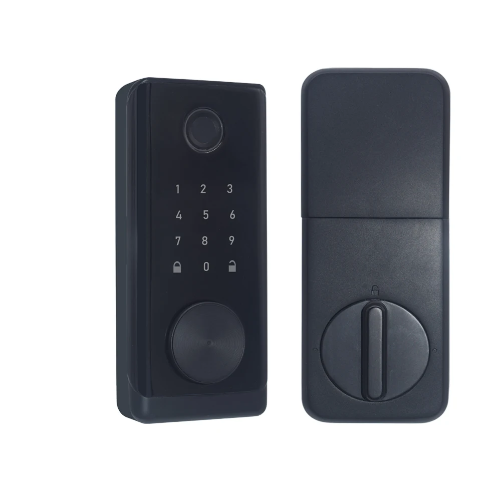 Emergency Key Unlock Fingerprint Password Digital Biometric TT-lock APP  Remote Smart Door Lock For Home