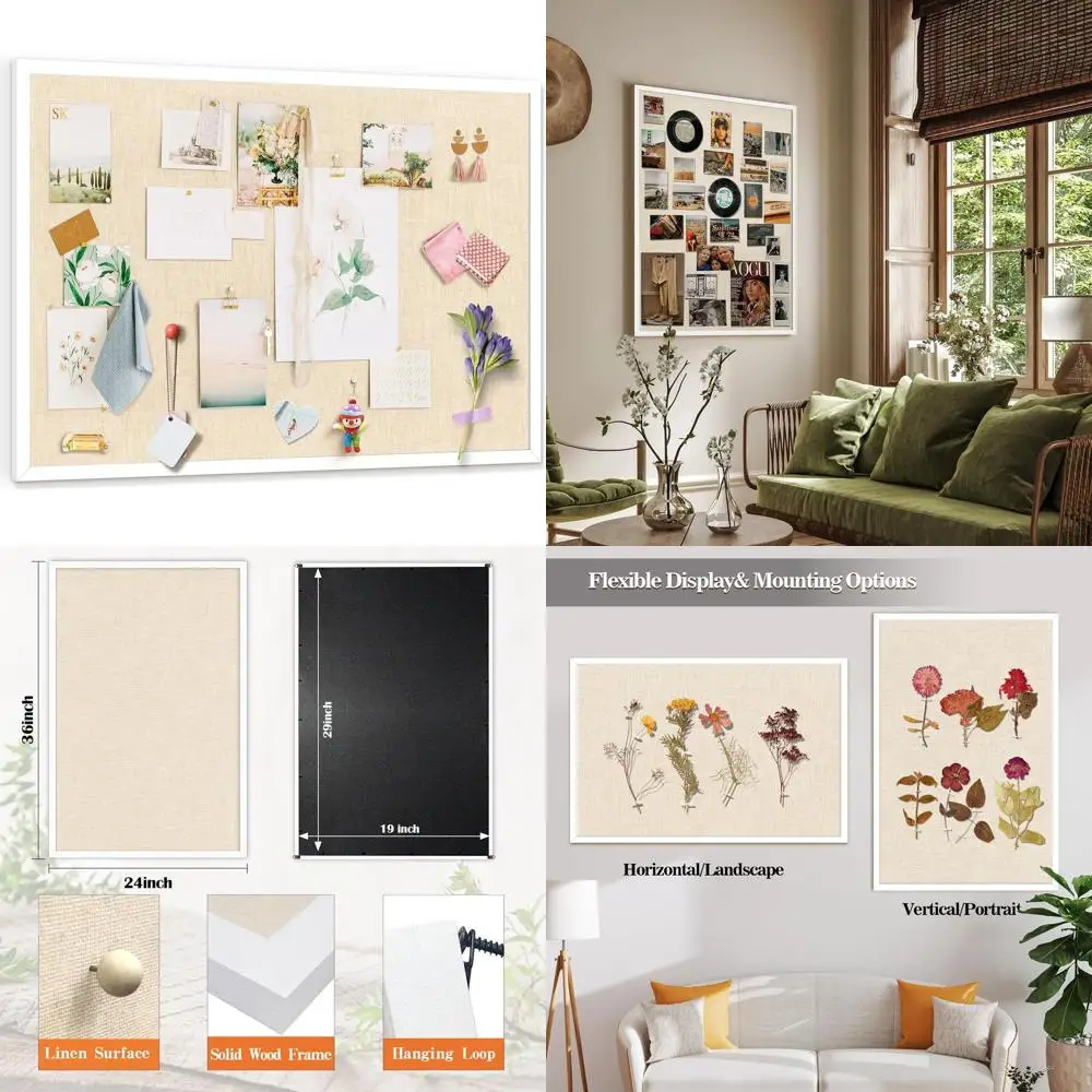 

24x36 Inch White Framed Cork Board for Wall Mount, Display and Vision Board for Home, School, or Office