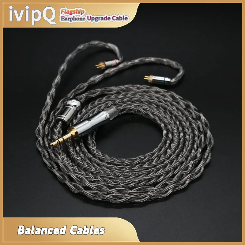 Fio equilibrado grafeno & prata esterlina paládio chapeado in-ea fone de ouvido cabo de atualização 2.5/3.5mm/4.4mm com conector mmcx/2pin