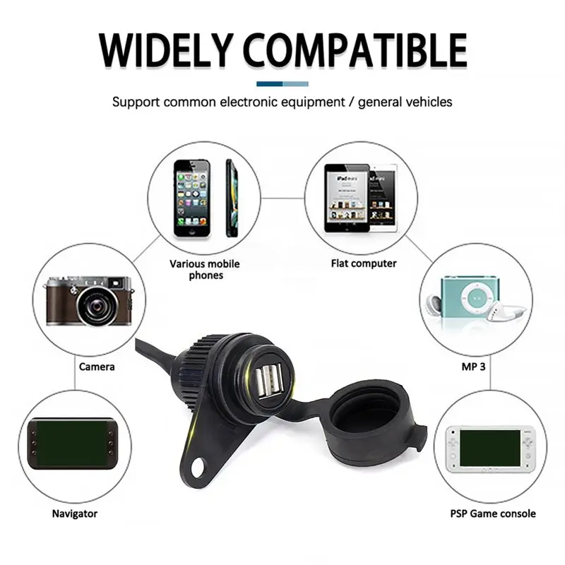 Dual USB Charge Plug Socket Adapter For Honda CB400X CB500X CB 400X CB 500X CB400 500 X Motorcycle Accessory Chargers