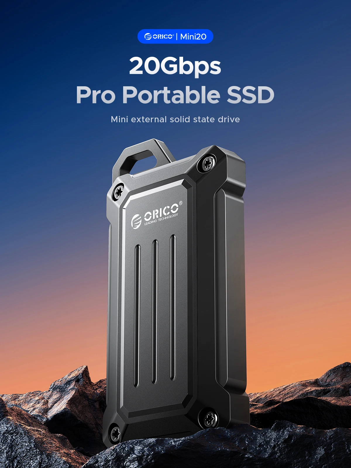 Imagem -02 - Orico Mini Unidade de Estado Sólido Externa Portátil Ssd 20gbps Usb3.2 Gen2 2tb 1tb Tipo-c Pssd para Trabalhadores ao ar Livre Fotógrafo