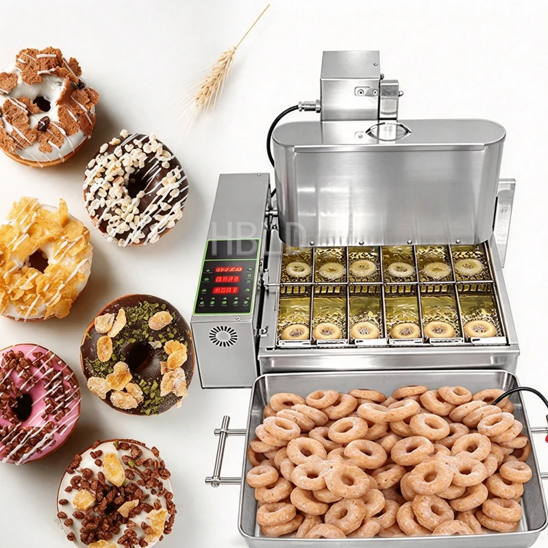 Commercial Donut Fryer Electric - เครื่องทอดโดนัทอัตโนมัติ เครื่องทำโดนัทไฟฟ้าเชิงพาณิชย์ สแตนเลส 4 แถว สำหรับธุรกิจอาหาร