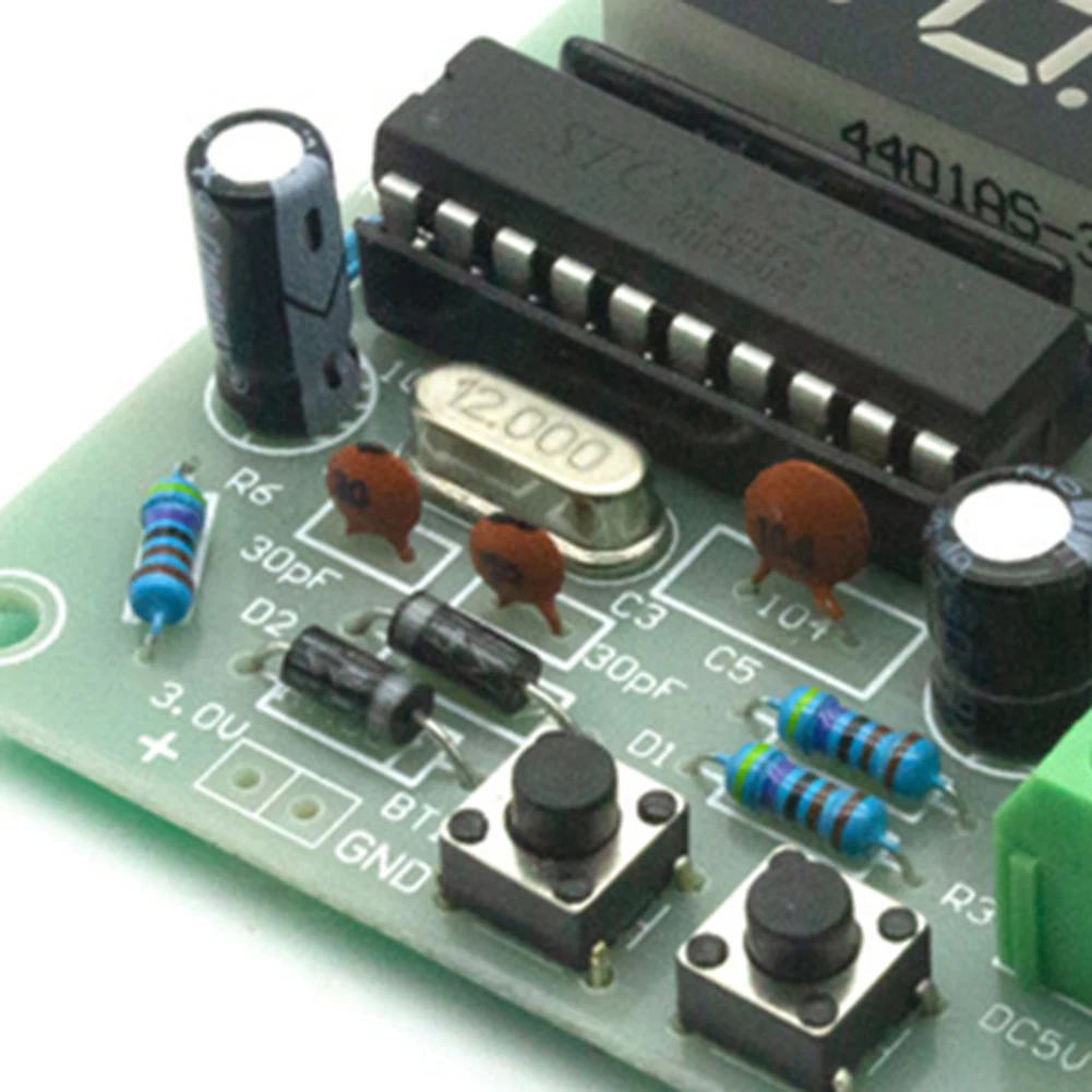 Four Digit LED Clock Building Kit for Soldering Practice with Alarm Countdown Timer Stopwatch and Time Display Features
