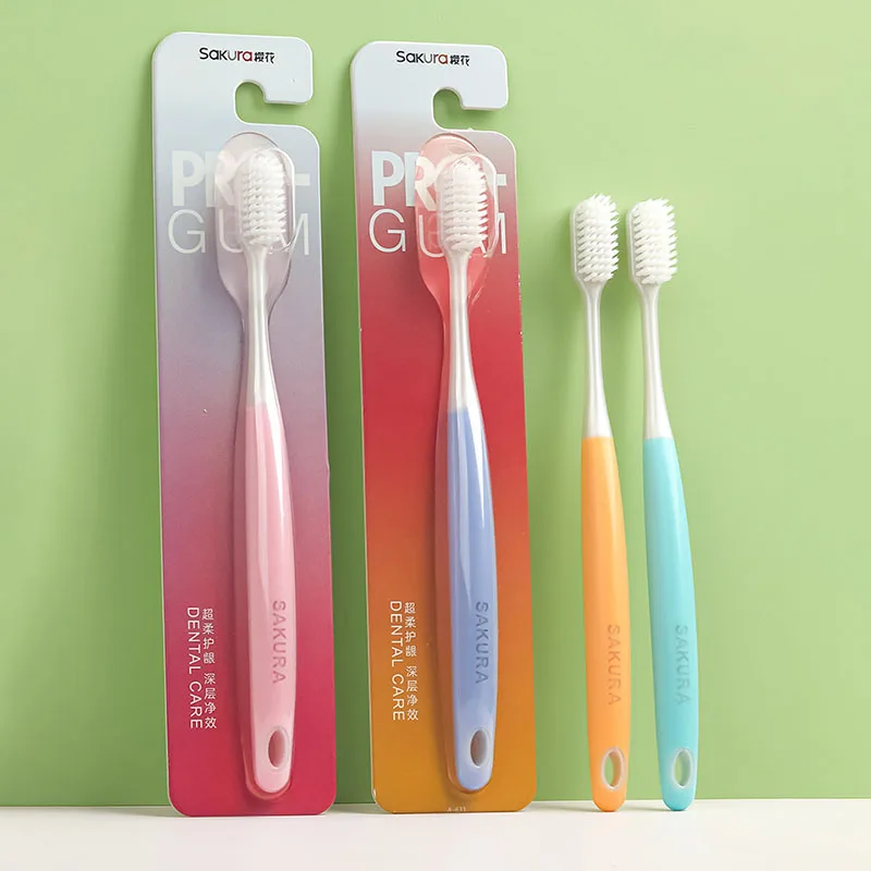 Antibacterial Ultra-fine Soft Bristle Wide Head Toothbrush For Adults Couple Family Travel Cleaning Set Caring For Dental Health