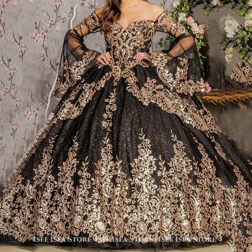 

Sparkling Quinceanera Dresses Princess Long Sleeve Ball Gown Elegant Strapless vestidos de gala formal Birthday Dress Customized