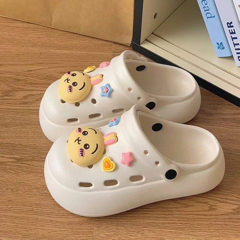 Genuine Licensed by Chiikawa - Cartoon Chiikawa DIY Clogs, Summer Outdoor Wear Non-Slip Thick Sole Closed Toe Beach Sandals