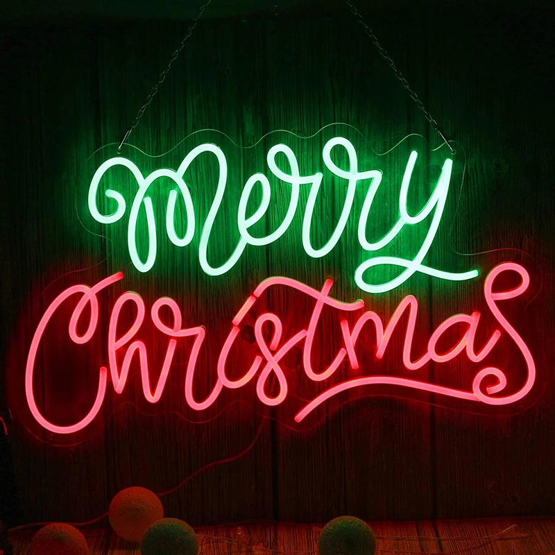 

Merry Christmas Neon Sign Christmas Tree Hats Led Sign Neon Light Neon Sign for Wall Decor for Room Christmas Party