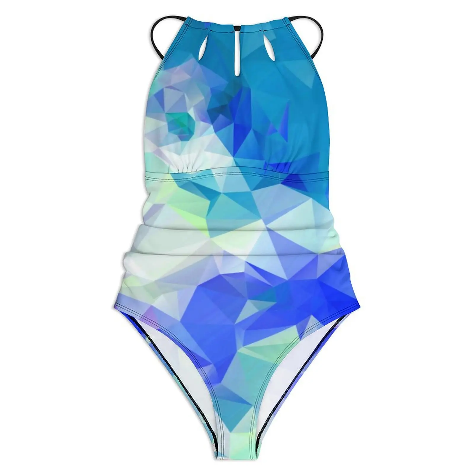 مجردة الهندسة ملابس السباحة الأضواء الشمالية طباعة قطعة واحدة ملابس السباحة رفع أزياء المايوه مثير تصفح الرسم ارتداءها