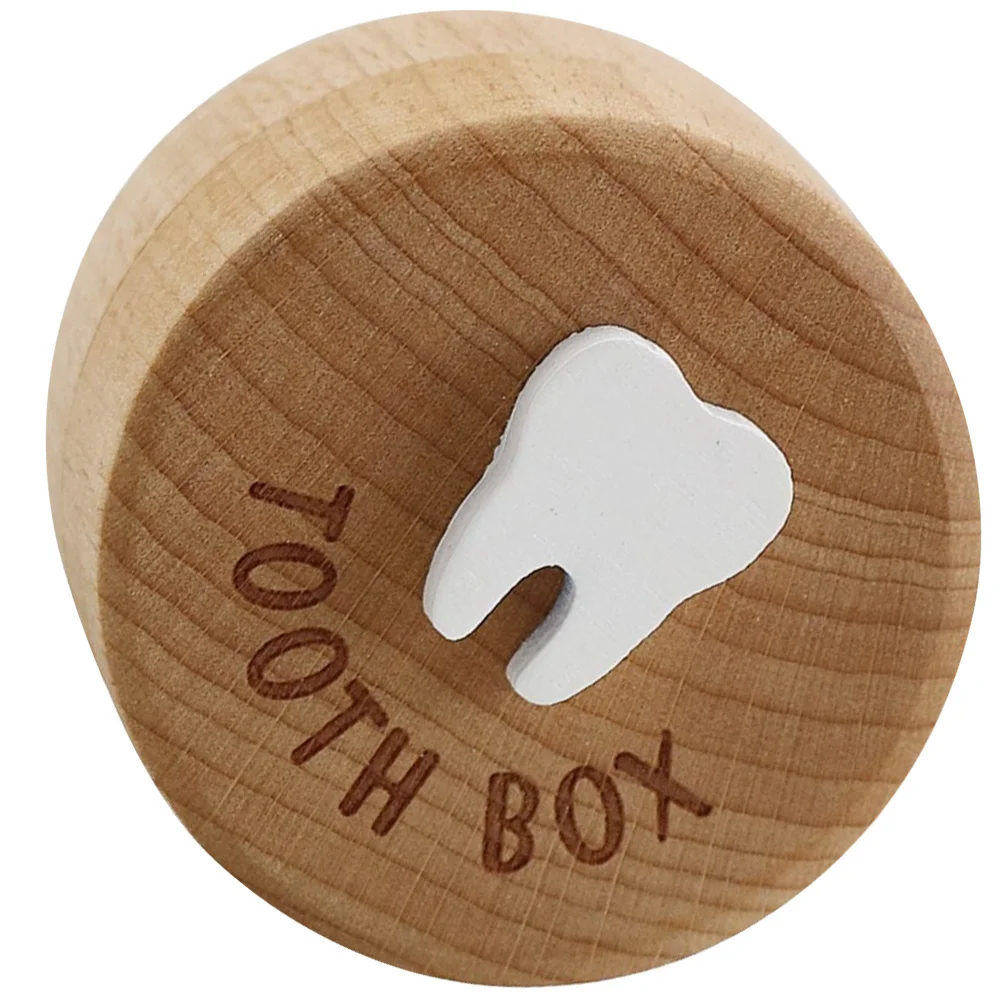 

Wooden Baby Tooth Box Cute Keepsake Storage Case for Baby Teeth Hair Organizer Long-Term Preservation Souvenir Box