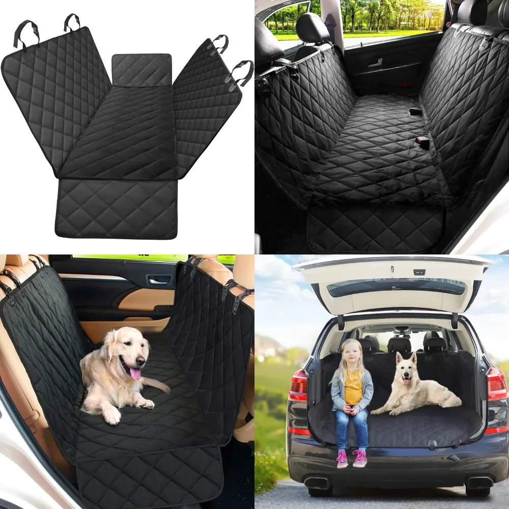 

Waterproof Dog Car Seat Cover - Protective Rear Back Seat Mat for Pets - Durable Pet Cat Carrier with Hammock Cushion - Travel P