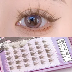 Fashion Brown Fishtail False Eyelashes DIY Clusters Eyelash Segmented Natural Fairy Hair Eyelashes Reusable Beginner Makeup Tool