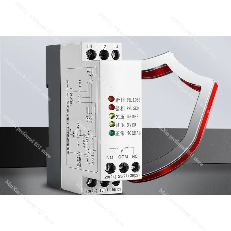 over-voltage and under-voltage phase-break phase sequence protector phase-loss three-phase motor power supply monitoring relay