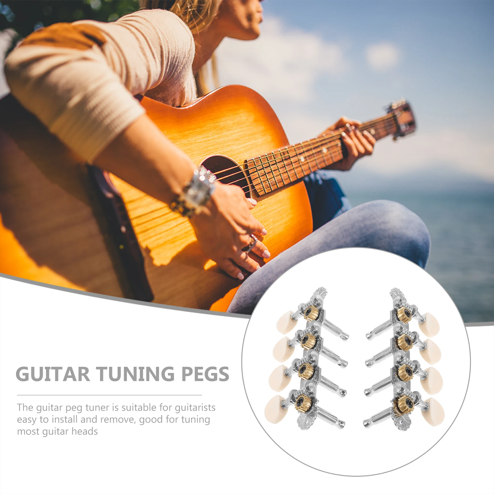 

Tuners Sealed Pegs Tuning Guitar String tool Replacement Acoustic Keys Metal