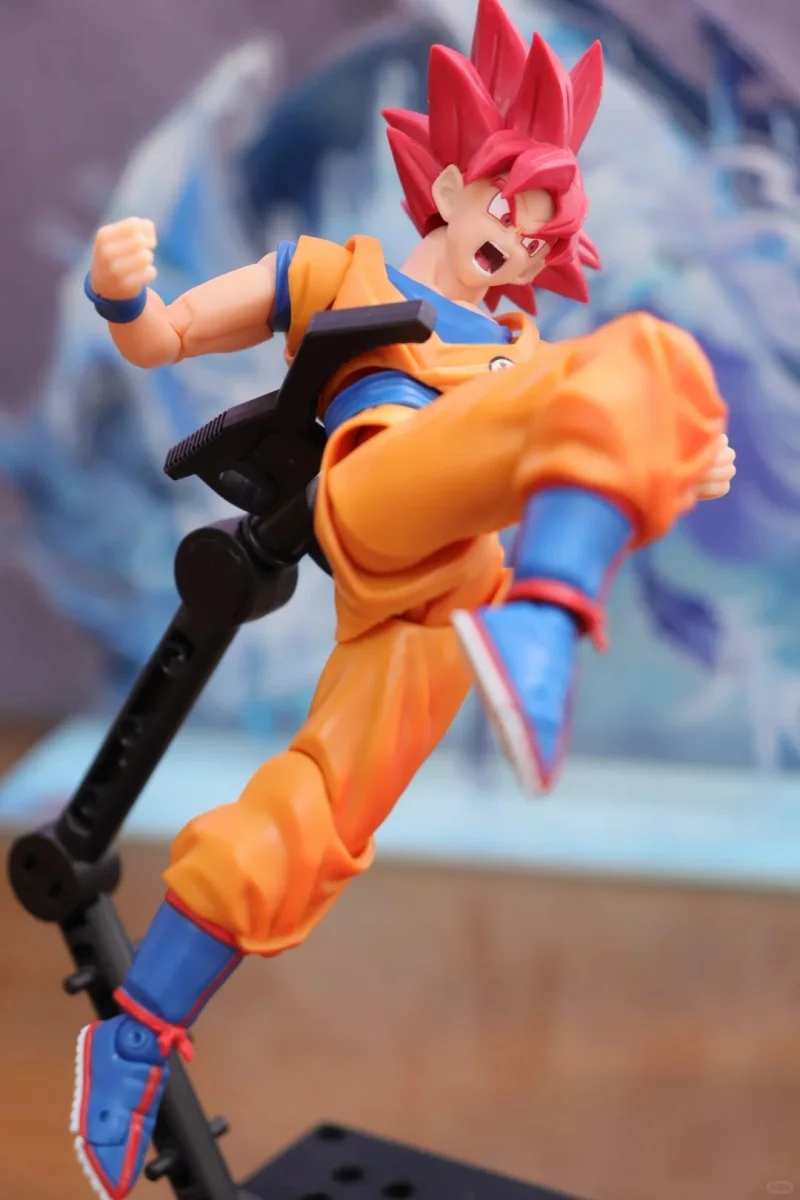 

Original Genuine Bandai Spirits SHF Dragon Ball Super Saiyan God Goku 3.0 Movable Figure Full Set Decora Anime Collection Model