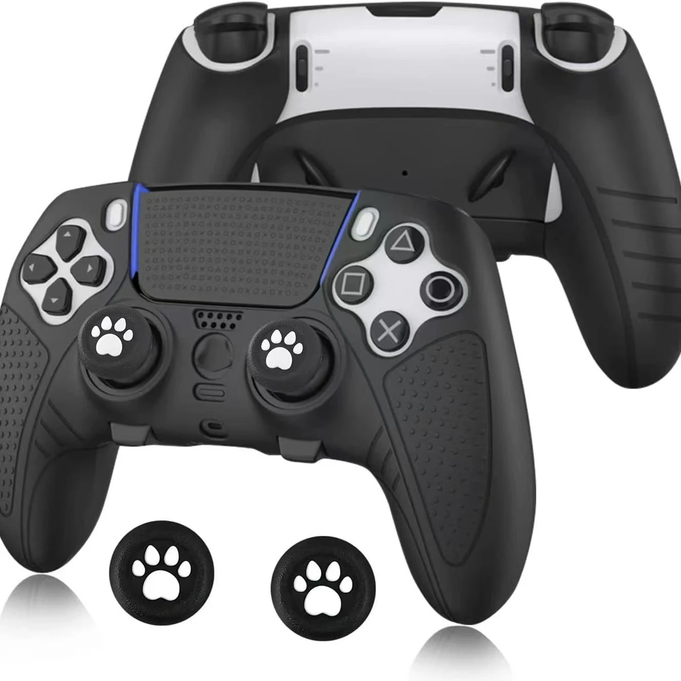 Funda de Silicona Antideslizante para Control con Tapas para los Pulgares, Protector de Control Antirrayas para PS5 DualSense Edge