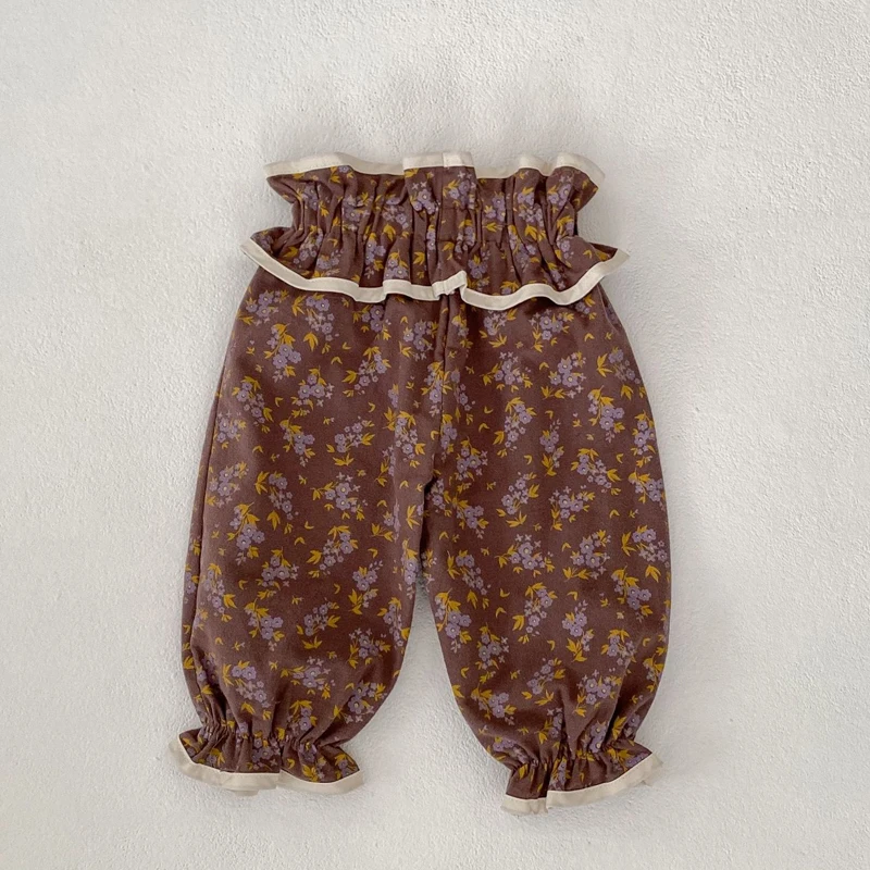 Spring and Autumn New Baby Clothing, 0-3 Year Old Female Baby, Floral Fashion Versatile Pants