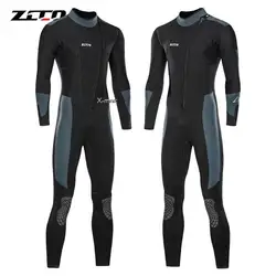 5mm Neoprene Wetsuit One-piece Women Men Long-sleeved Diving Suit Scuba Spearfishing Surfing Warm Swimsuit Equipment