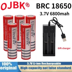 Original 18650 Battery 3.7V 6800mAh Rechargeable Li Ion Battery for Led Flashlight Battery Litio Lithium Batterie + Charger