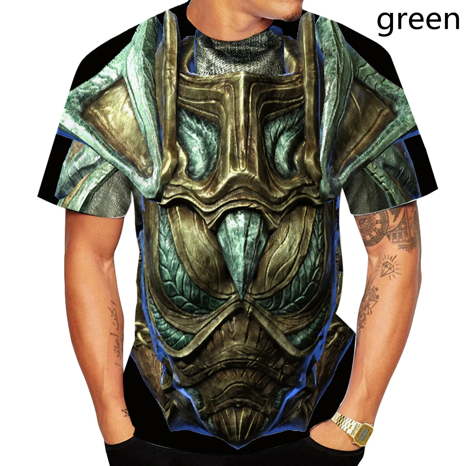 

Men's Rider Cosplay Costume Print Harajuku T-Shirt 3D Armor Fashion Shirt Printed Character T-Shirt