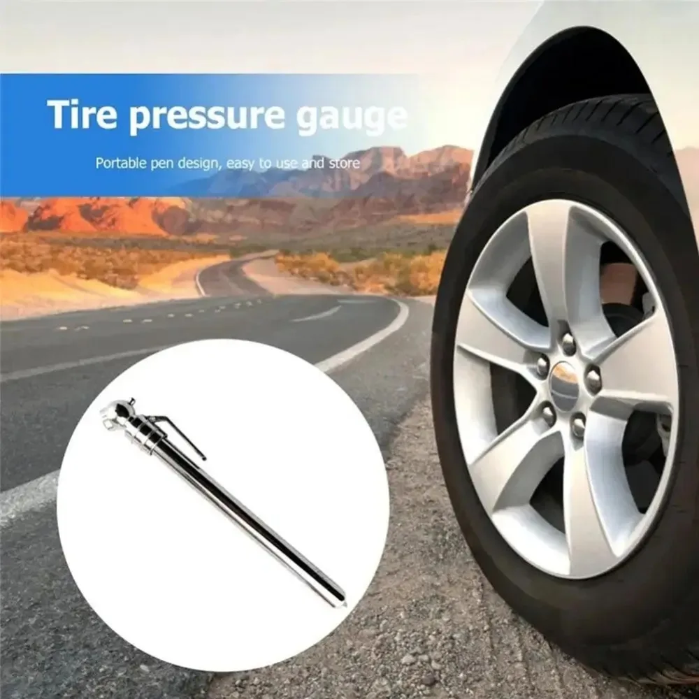 Portable Universal Tyre Air Pressure Test Pen 5-50 PSI Tire Gauge Meter Barometer Monitor for Car Motorcycle Bike