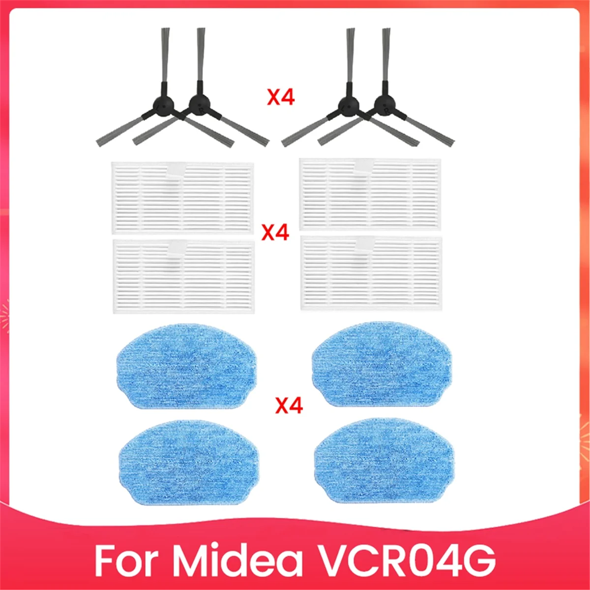 

ABJZ 12 шт. боковая щетка Hepa фильтр ткань для швабры для робота VCR04G сменные аксессуары для пылесоса