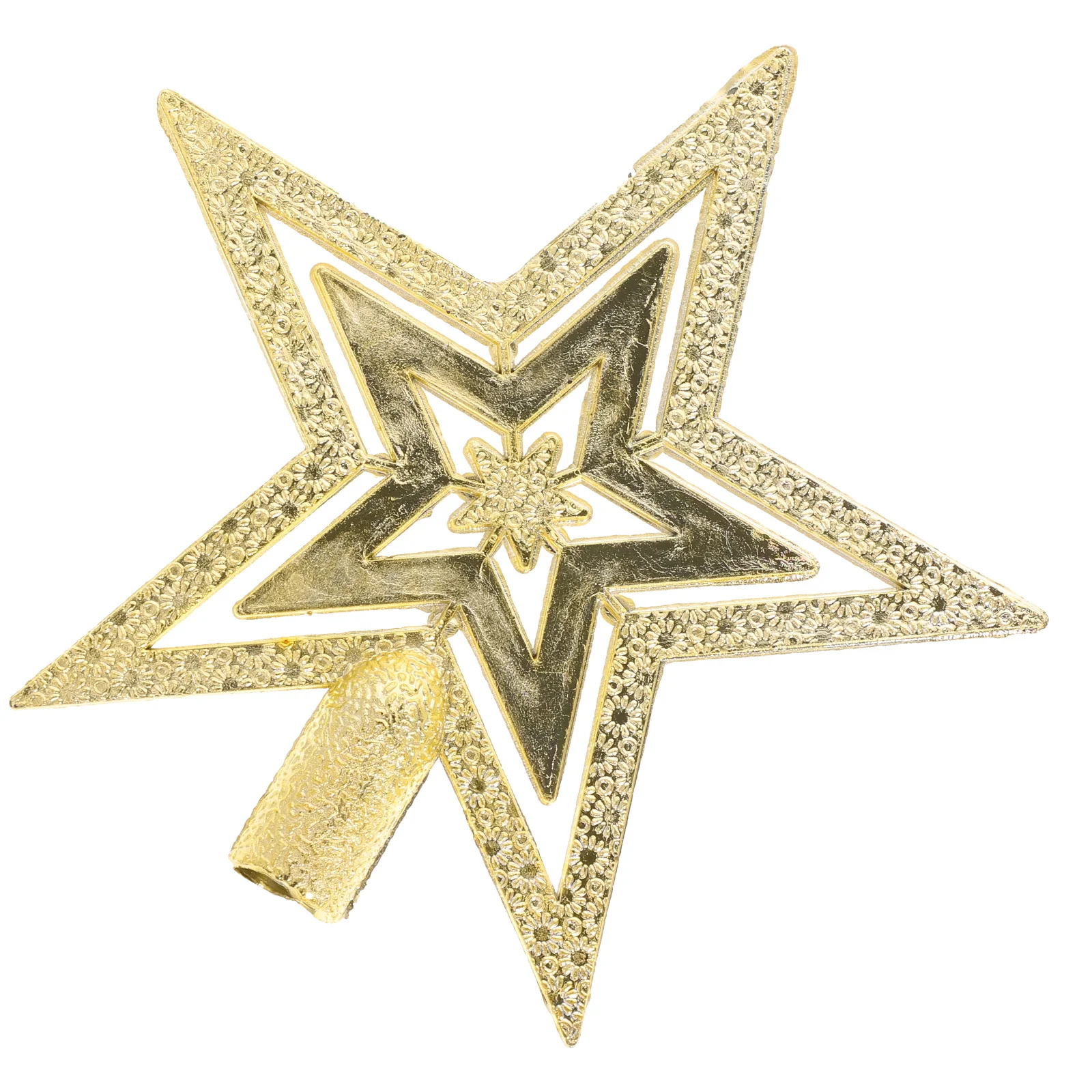 

10Cm Christmas Tree Topper Star Gold Lightweight Lovely Design Festival Decoration Holiday Party Treetop Ornament Pcs