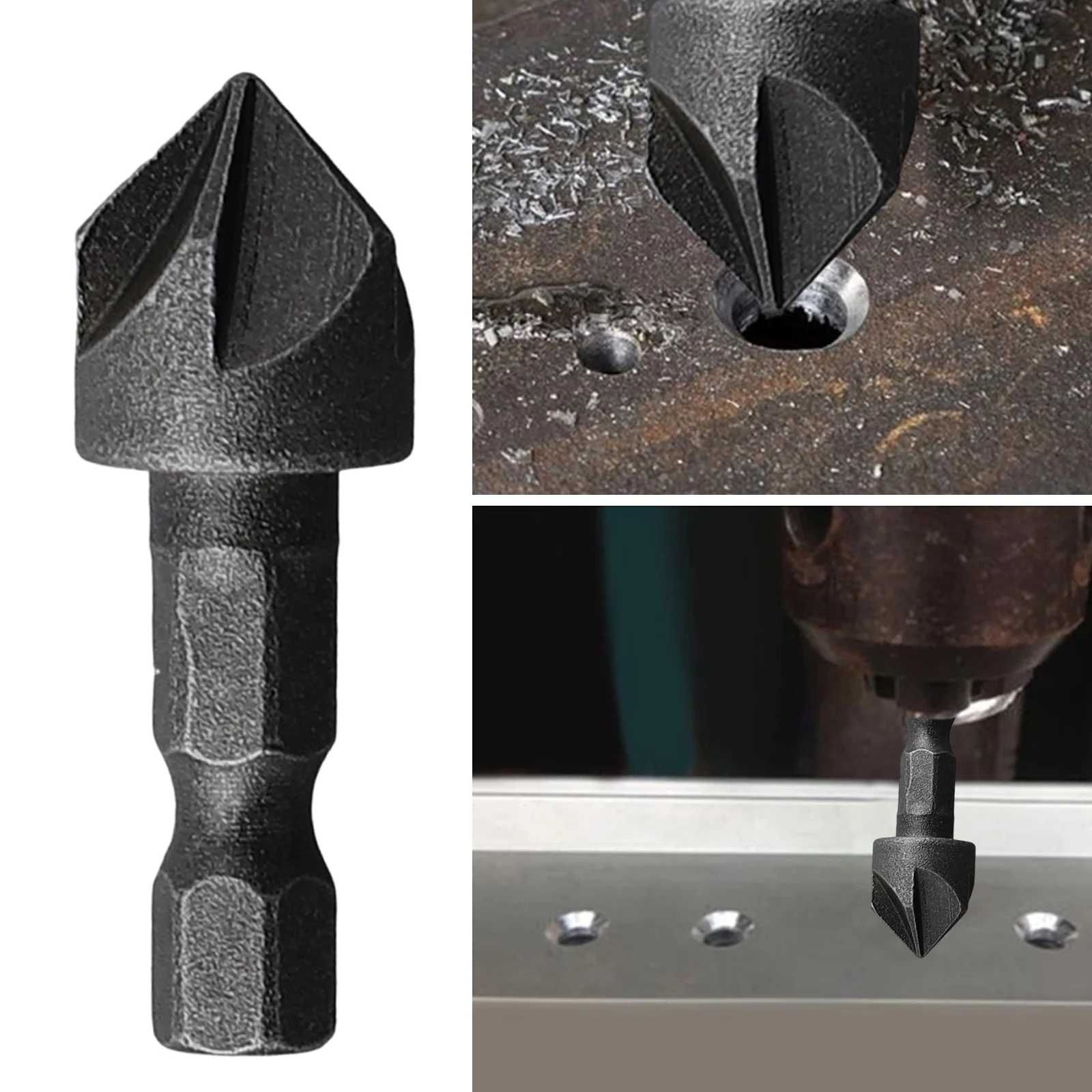 Elektronarzędzia narzędzie do fazowania pogłębiacz wiertło gratowanie szary otwieracz do otworów 1 4 uchwyt sześciokątny 1 szt. 45 stal Brand New