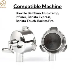 Espresso Portafilter 54mm Double Spouts Fits Breville Bambino, Duo-Temp, Infuser, Barista Express, Barista Touch, Barista Pro