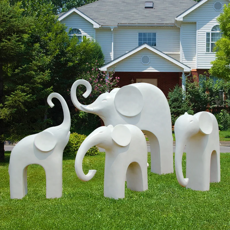 الحديثة مجردة الفيل FRP النحت مركز تسوق Meichen الديكور في الهواء الطلق حديقة المناظر الطبيعية المجتمع #2