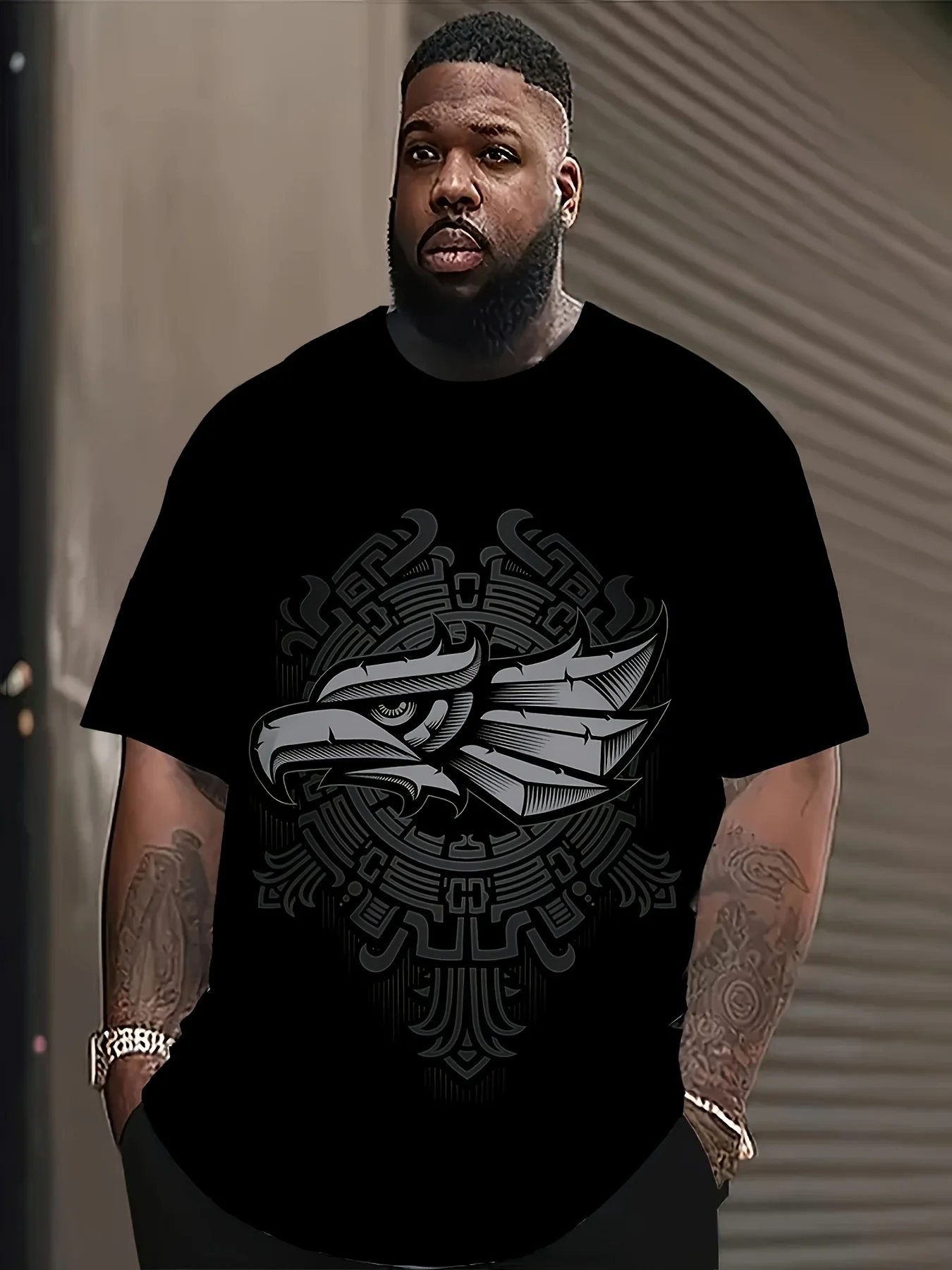 

2025New 3D men's short sleeves, 3D printed with Mexican cultural style patterns, fashionable casual short sleeves, soft texture