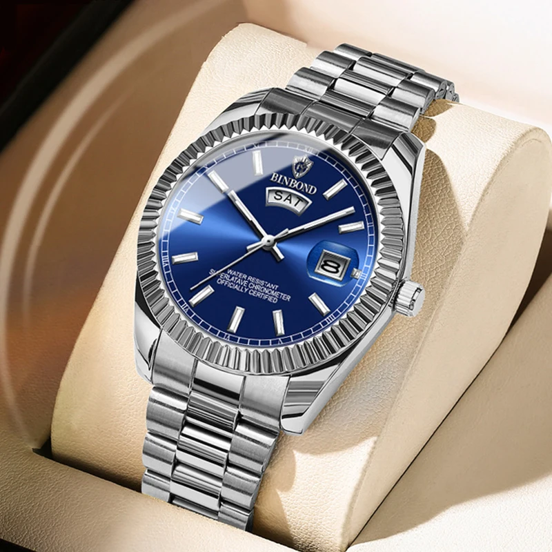 

Men's Watch Calendar Night Light Waterproof Steel Strip Quartz Watch Classic Business Fashion Wristwatch