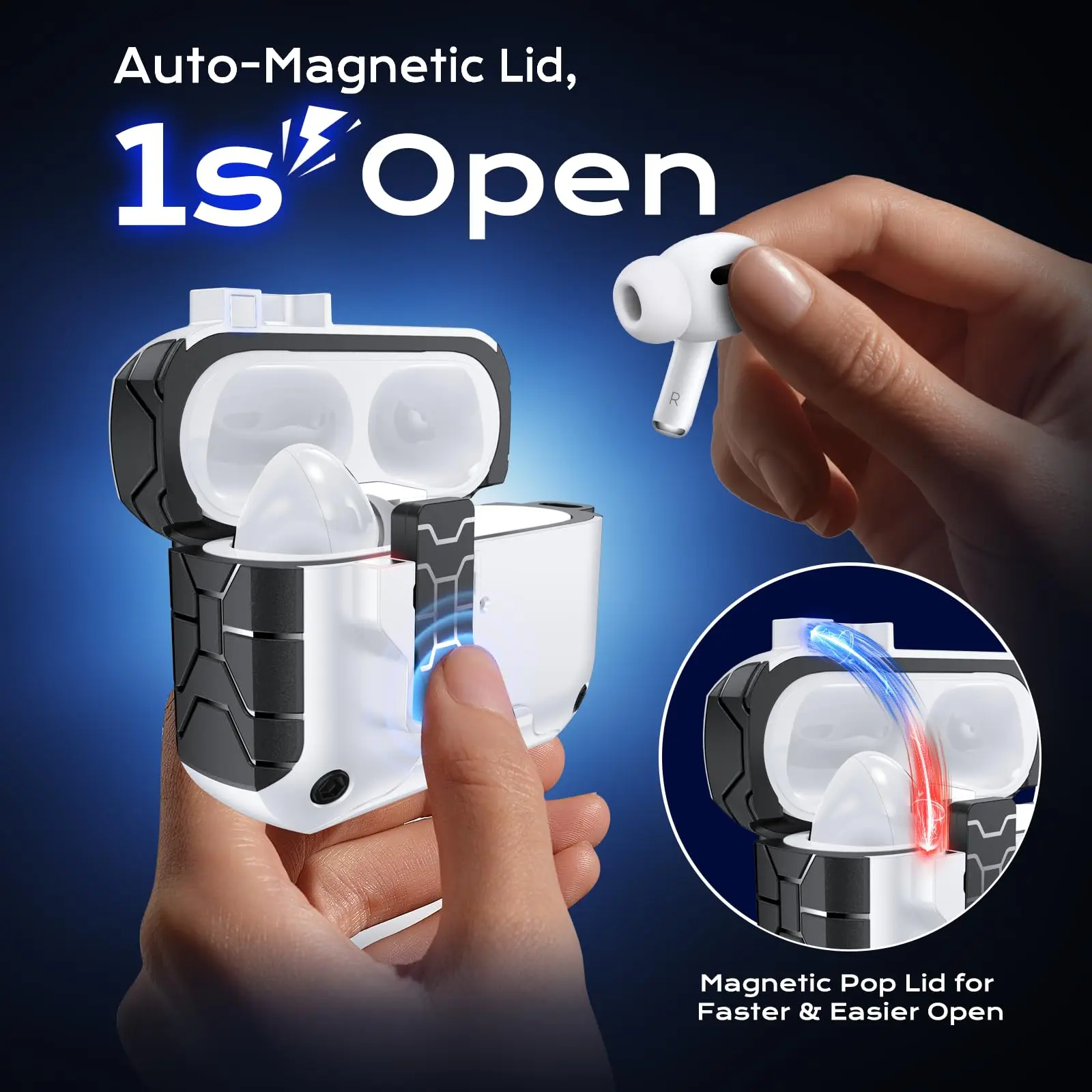 Magnetic Auto Lock Case for AirPods Pro 3 Phone Stand Case Cover with Cleaning Kit & Keychain Protective Case for AirPods Pro 3 - Image 2