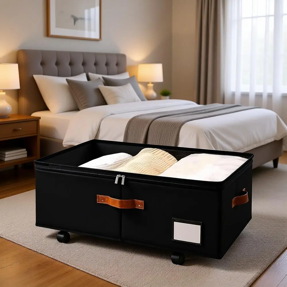 

Набор из 2 прозрачных контейнеров для хранения под кроватью с колесиками для одежды, постельного белья и многого другого