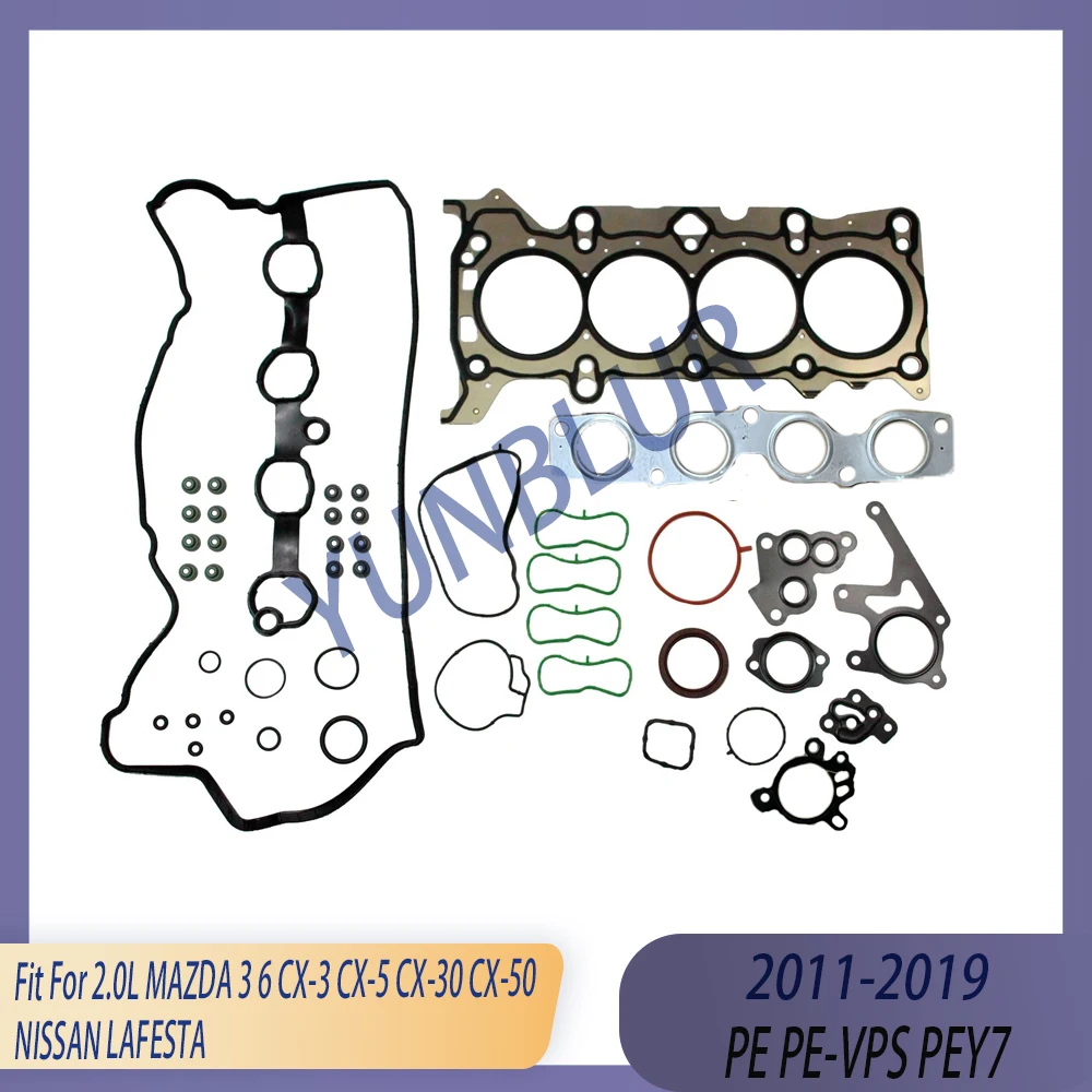 Engine Parts Cylinder Head Full Gasket Set Fit 2.0 L PE PE-VPS PEY7 GAS 11-19 For MAZDA 3 6 CX-3 CX-5 CX-30 CX-50 NISSAN LAFESTA