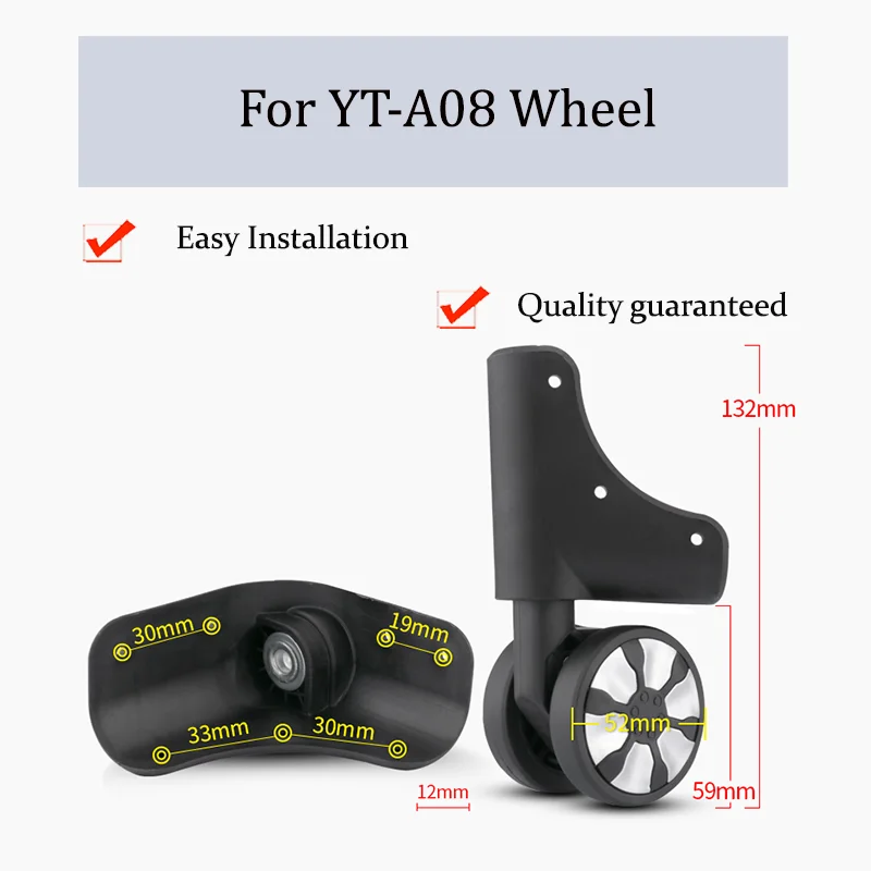 

Suitable For YT-A08 Nylon Luggage Wheel Trolley Case Wheel Pulley Sliding Casters Universal Wheel Repair Slient Wear-resistant